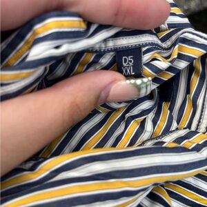 McGregor Navy and Yellow Striped Shirt